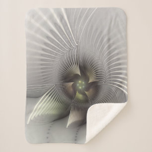 Modern Abstract 3D Shape Fractal Art Sherpa Blanket