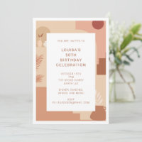 Modern Abstract 50th Birthday Earthy Geometric 