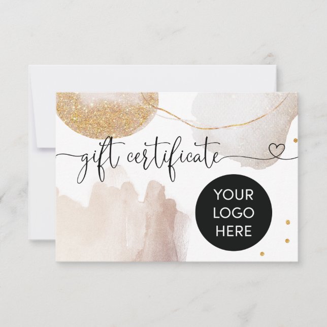 Modern abstract Add Logo Certificate Gift Card (Front)