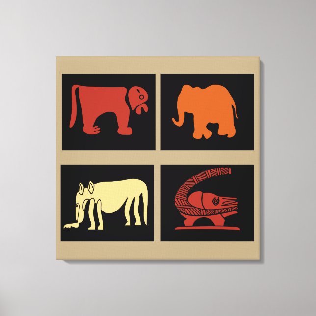 Modern abstract African animals art Canvas Print (Front)