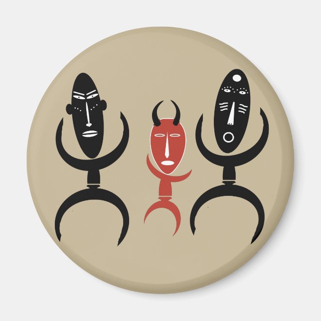 Modern abstract African dancing silhouette Magnet (Front)