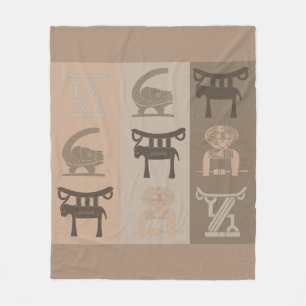 modern Abstract African symbol and motifs art Fleece Blanket