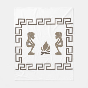 Modern Abstract African tribal art Fleece Blanket