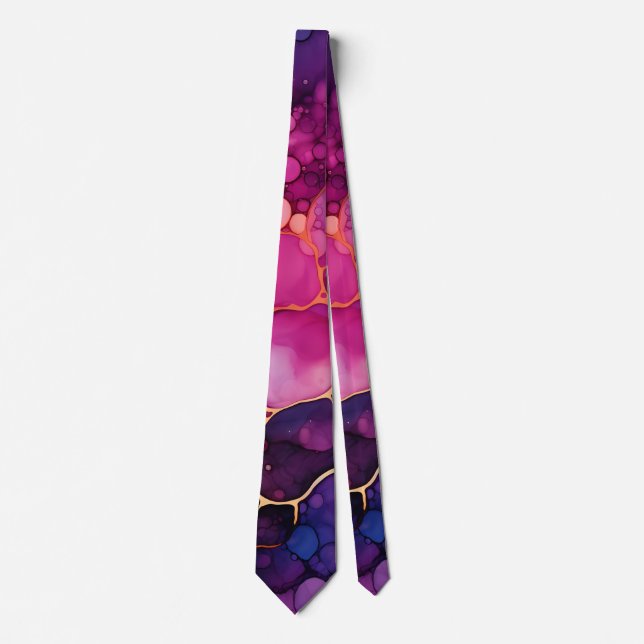 Modern Abstract Alcohol & Ink Spatters Tie (Front)