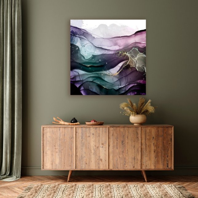 Modern abstract alcohol ink stretched canvas print (Creator Uploaded)