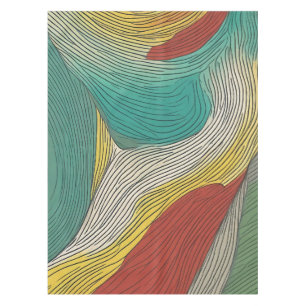 Modern, abstract and dynamic color lines tablecloth