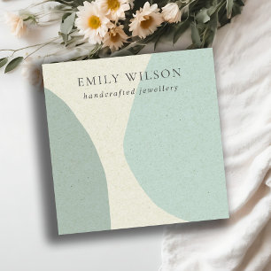 Modern Abstract Aqua Blue Blank Jewelry Display Square Business Card