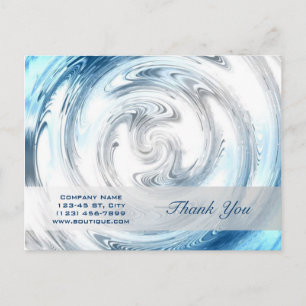 modern abstract aqua blue ripple plumber postcard
