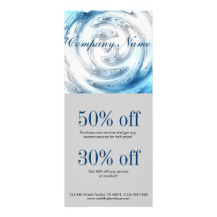 modern abstract aqua blue ripple plumber rack card