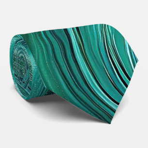 Modern Abstract Aqua Swirl Neck Tie