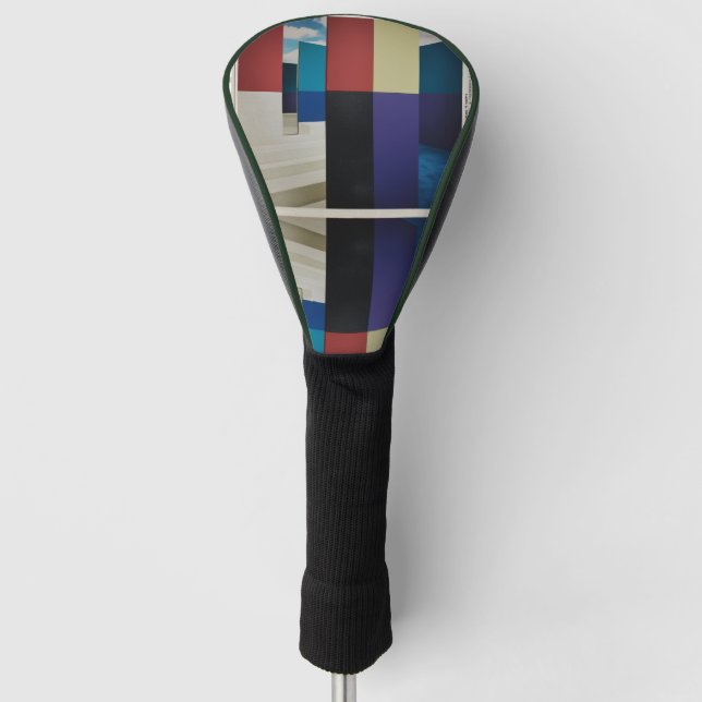 Modern Abstract Architectural Color-Block Golf Golf Head Cover (Front)