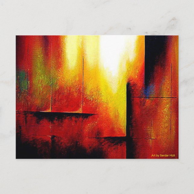 Modern Abstract Art Acrylic Painting Template Postcard (Front)