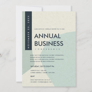 MODERN ABSTRACT ART AQUA BLUE CONFERENCE EVENT INVITATION