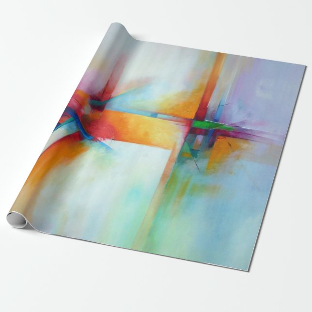 Modern Abstract Art Birthday Christmas Gift Cool Wrapping Paper (Unrolled)