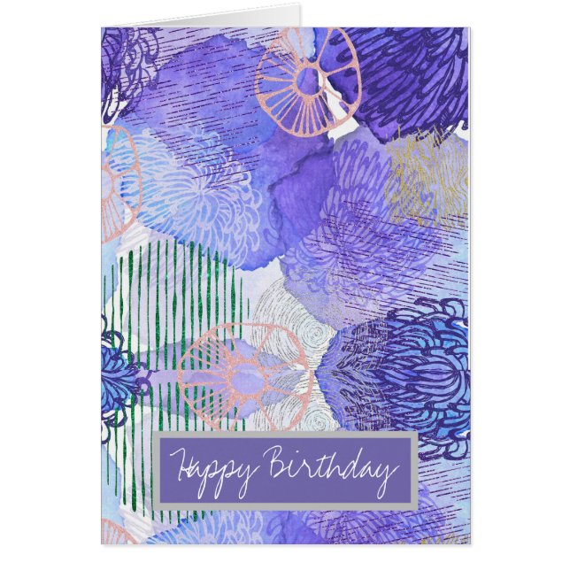 Modern abstract art blue and purple (Front)