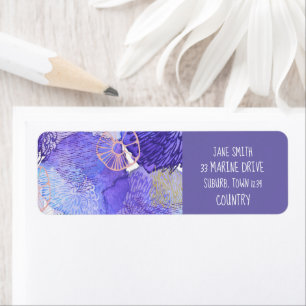 Modern abstract art blue and purple