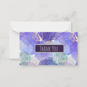 Modern abstract art blue and purple card