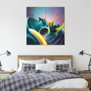 Modern Abstract Art-Burst of Infinite Energy ⚡🌈 Canvas Print