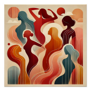 Modern Abstract Art Celebrating Women Empowerment Poster