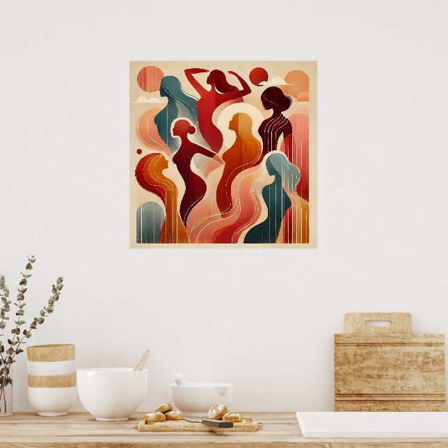 Modern Abstract Art Celebrating Women Empowerment Poster (Kitchen)