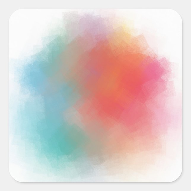 Modern Abstract Art Colourful Blank Template Trend Square Sticker (Front)