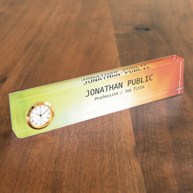 Modern Abstract Art Colourful Personalised Templat Nameplate (Side)