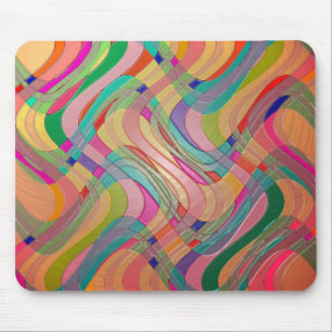 Modern Abstract Art Colourful Stained Glass Look Mouse Mat