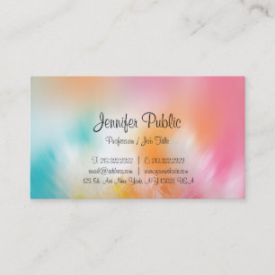 Modern Abstract Art Colourful Trendy Design Elegan Business Card