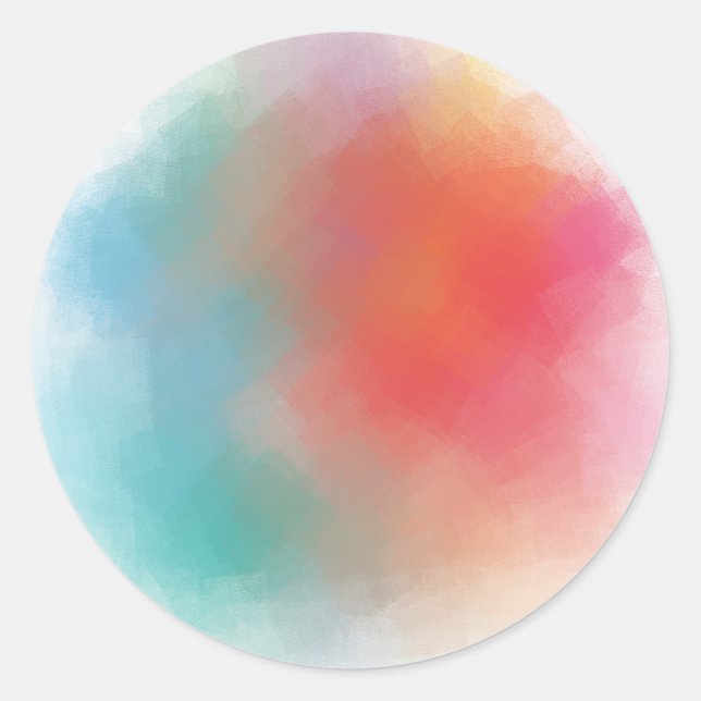 Modern Abstract Art Custom Colourful Blank Templat Classic Round Sticker (Front)