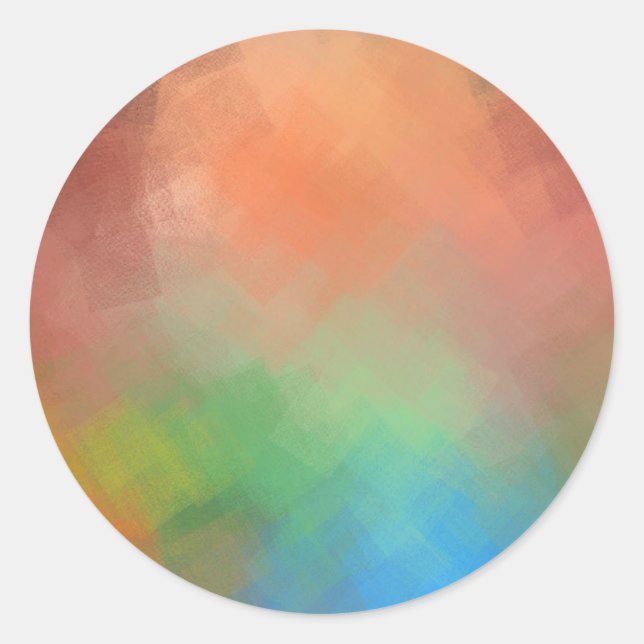 Modern Abstract Art Elegant Colourful Blank Trendy Classic Round Sticker (Front)