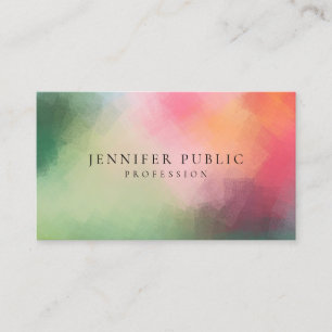 Modern Abstract Art Elegant Colours Template Business Card
