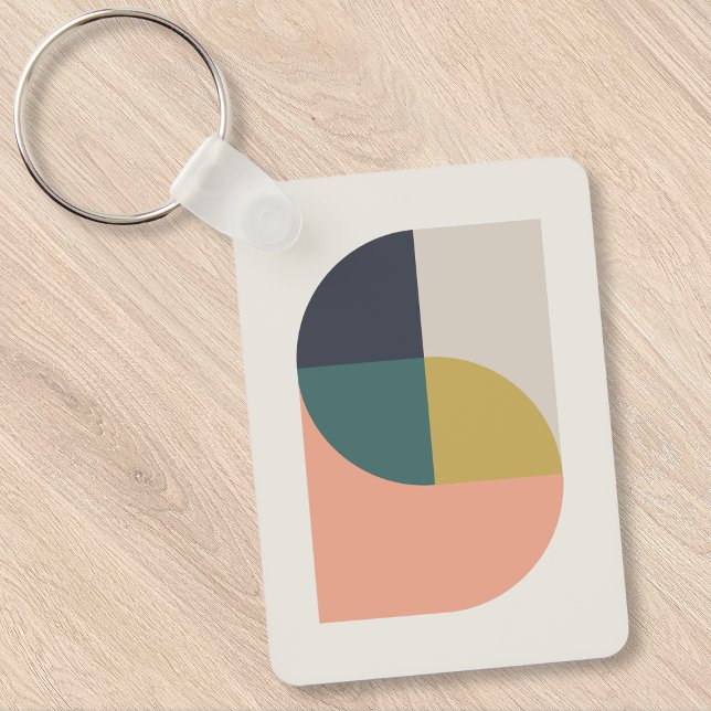Modern Abstract  Art Elegant Geometric Minimalist Key Ring (Creator Uploaded)