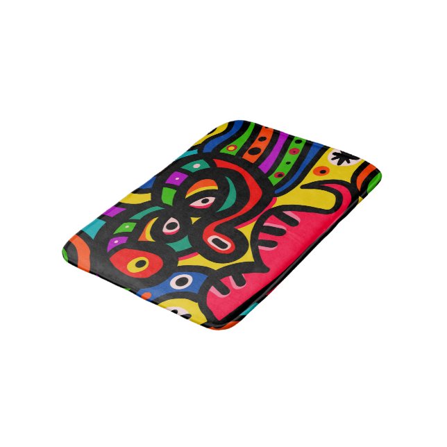 Modern Abstract Art Face Bath Mat (Angled)