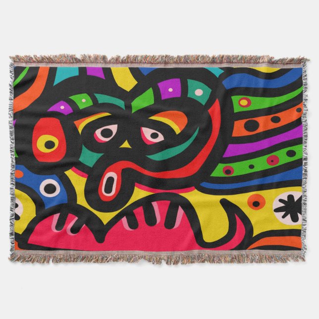 Modern Abstract Art Face Throw Blanket (Front)