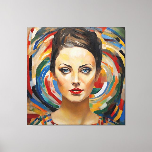 Modern abstract art Girl face Canvas Print (Front)