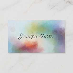 Modern Abstract Art Handwritten Elegant Script Business Card