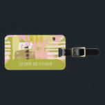 Modern Abstract Art Lime Green Pink Custom Luggage Tag<br><div class="desc">Modern Abstract Art Lime Green and Pink Wedding Custom Luggage Tag</div>
