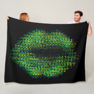 Modern Abstract Art Lips #12 Fleece Blanket