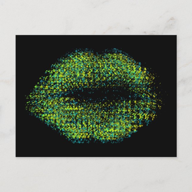 Modern Abstract Art Lips #12 Postcard (Front)