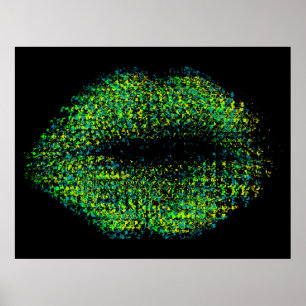 Modern Abstract Art Lips #12 Poster