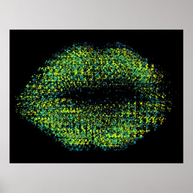 Modern Abstract Art Lips #12 Poster (Front)