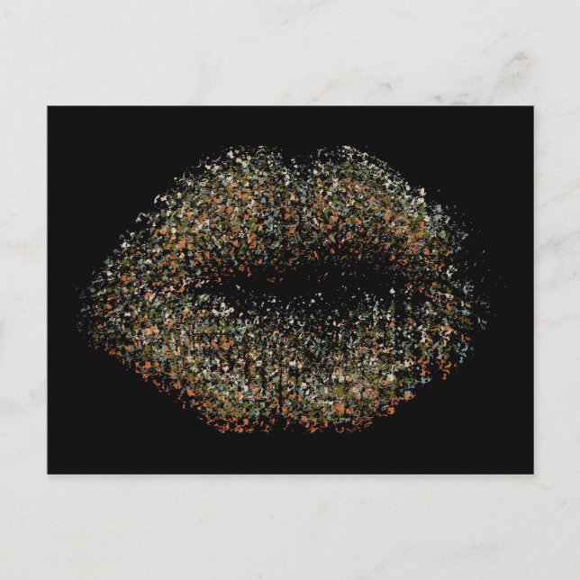 Modern Abstract Art Lips #15 Postcard (Front)