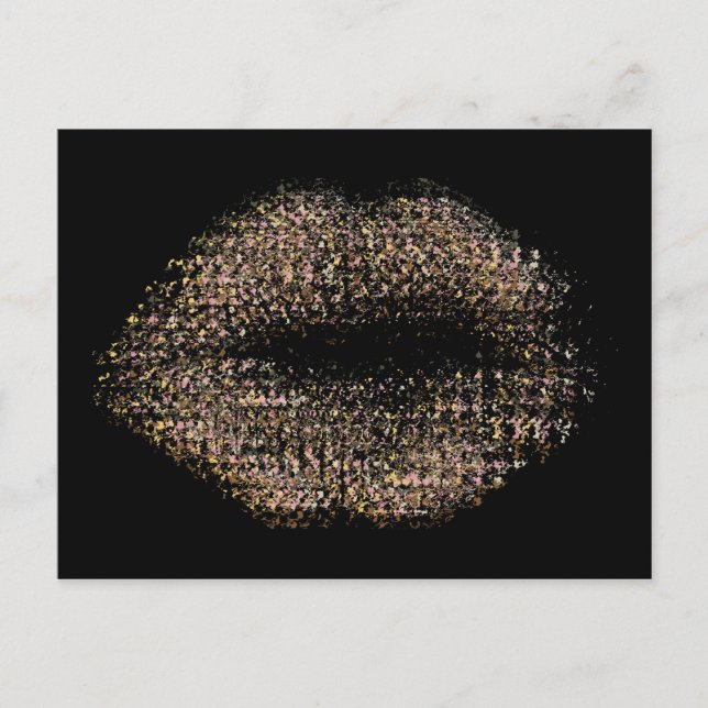 Modern Abstract Art Lips #18 Postcard (Front)