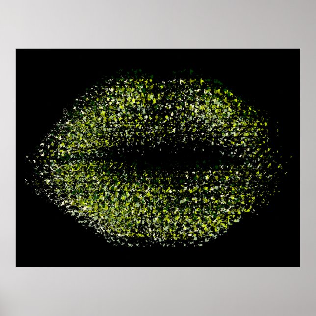 Modern Abstract Art Lips #42 Poster (Front)