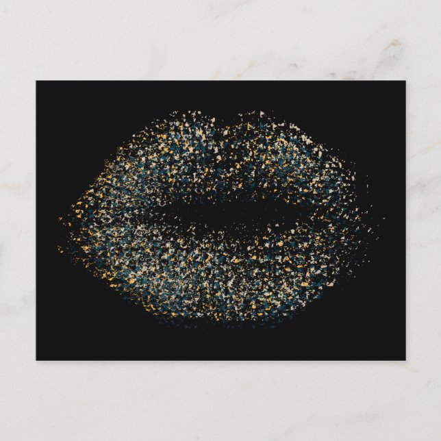 Modern Abstract Art Lips #4 Postcard (Front)