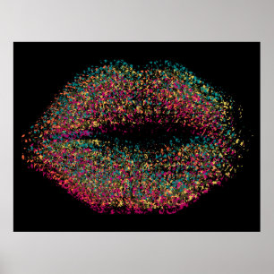 Modern Abstract Art Lips #51 Poster