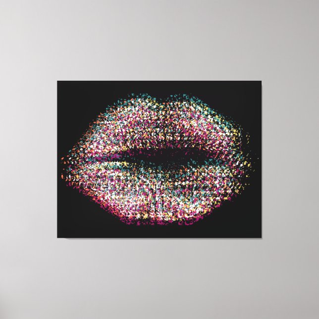 Modern Abstract Art Lips #52 Canvas Print (Front)