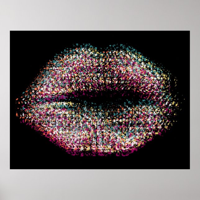 Modern Abstract Art Lips #52 Poster (Front)