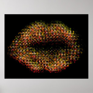 Modern Abstract Art Lips #5 Poster