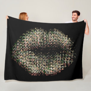 Modern Abstract Art Lips #9 Fleece Blanket